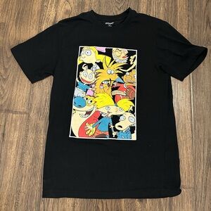 Nickelodeon Black Graphic T-Shirt with Cartoon Print